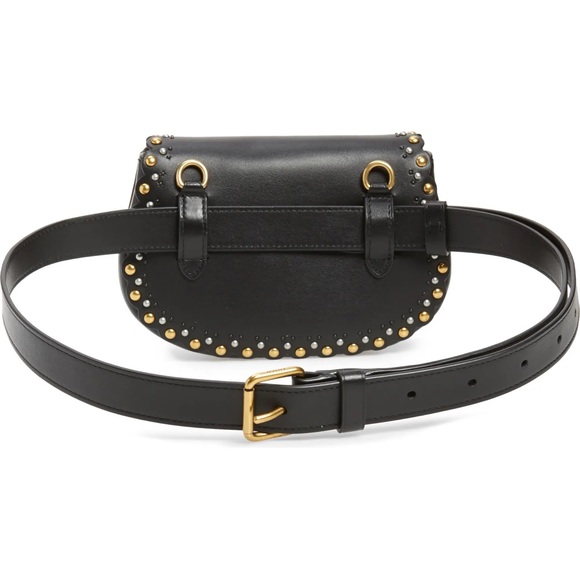 Coach Black Scallop Rivets Saddle Belt Bag EUC - Picture 3 of 16